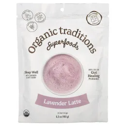 Organic Traditions, Superfoods, латте с лавандой, 150 г (5,3 унции)