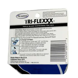 Personna Razor Blades, Tri-Flexxx, Картриджи с тремя лезвиями для мужской бритвы, 8 картриджей