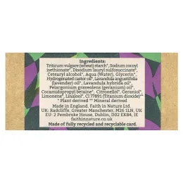 Faith in Nature, Батончик-шампунь, лаванда и герань, 85 г (3 унции)