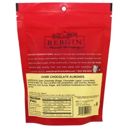 Bergin Fruit and Nut Company, Миндаль, Темный шоколад, 8 унц. (227 г)