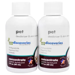 EcoDiscoveries, Упаковка с Двойным Запасом, Дезодорант и Пятновыводитель после Домашних Животных 2 жидких унции (60 мл) каждый