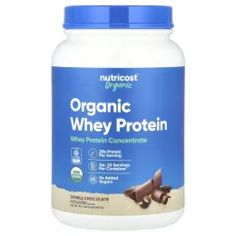 Nutricost, органический сывороточный протеин, двойной шоколад, 907 г (2 фунта)