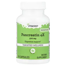 Vitacost, панкреатин 4X, 500 мг, 50 капсул