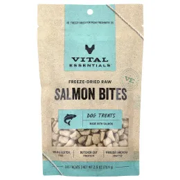 Vital Essentials, сублимированные необработанные лакомства для собак, со вкусом лосося, 70,9 г (2,5 унции)