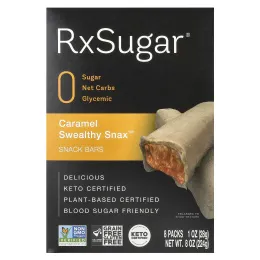 RxSugar, Swealthy Snax ™, батончики с карамелью, 8 пакетиков по 28 г (1 унция)