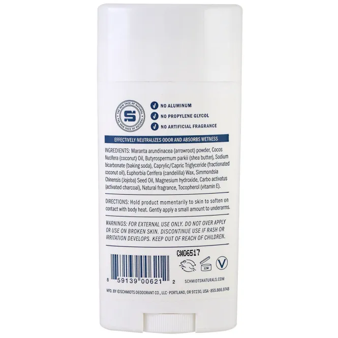 Schmidt's, Активированный уголь + магний, 3,25 унций (92 г)