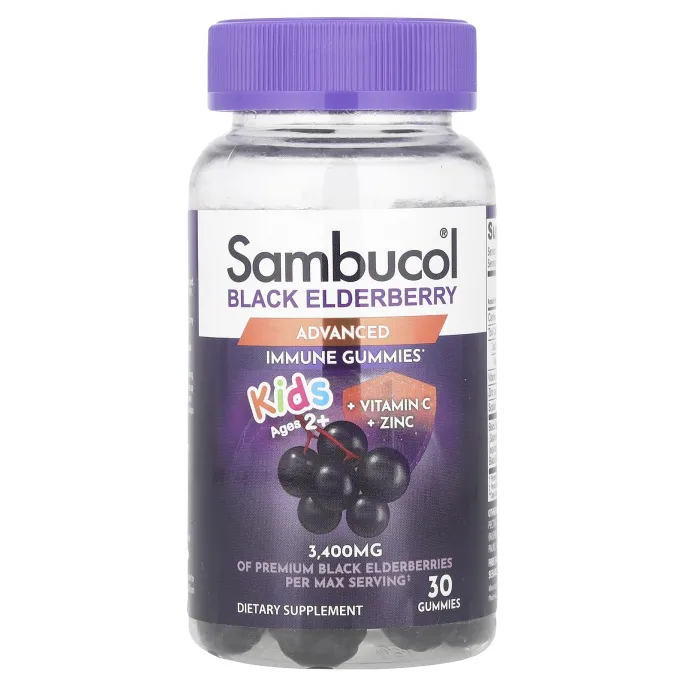 Sambucol kids Черная бузина, жевательные таблетки для детей, 30 шт.