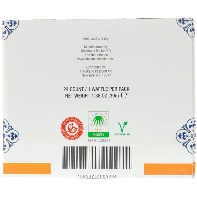 Daelmans, Стропвафли, карамель, 24 шт., 1,38 унции (39 г) каждая