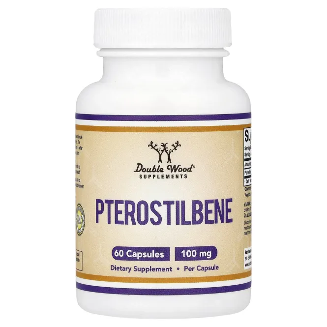 Double Wood Supplements, Pterostilbene, 100 mg, 60 Capsules
