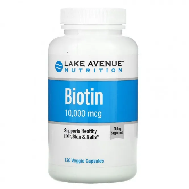 Lake Avenue Nutrition, биотин, 10 000 мкг, 120 растительных капсул