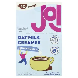 JOI, овсяные сливки, со вкусом французской ванили, 10 пакетиков по 12 г (0,42 унции)