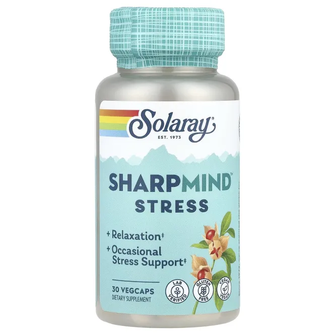 Solaray, SharpMind ™ Stress, 30 вегетарианских капсул