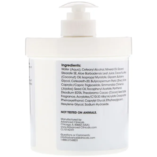 Advanced Clinicals, Масло ши, сверхпитательный смягчающий крем, 16 унций (454 г)