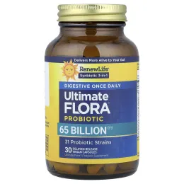 Renew Life, Ultimate Flora™, пробиотик для пищеварения, для приема один раз в день, 30 веганских капсул с отсроченным высвобождением
