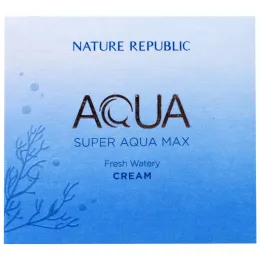 Nature Republic, Aqua, Super Aqua Max, свежий жидкий крем, 2.70 жид.унции(80 мл)