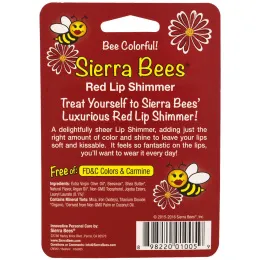 Sierra Bees, Тонированный бальзам-блеск для губ, Красный оттенок, 4 бальзама, (Discontinued Item)