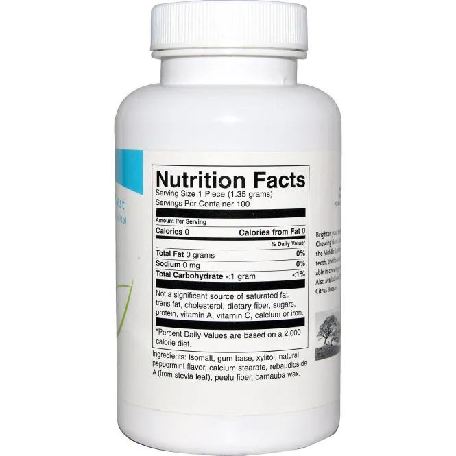 Peelu, Жевательная резинка с ксилитом, взрыв мяты, 100 шт