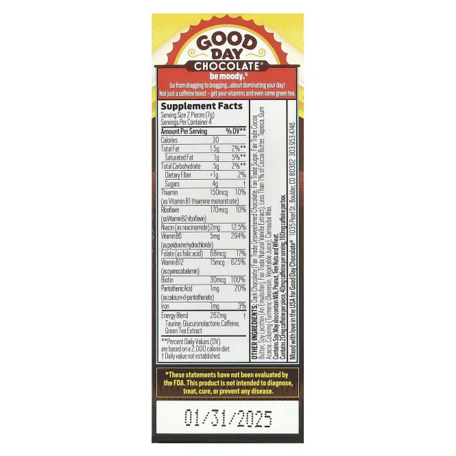 Good Day Chocolate, Энергетическая добавка, 8 шт.
