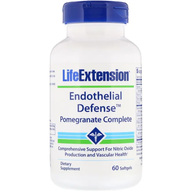 Life Extension, Endothelial Defense, Полноценный комплекс с гранатом, 60 мягких таблеток