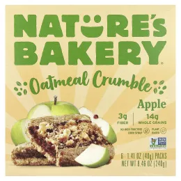 Nature's Bakery, Oatmeal Crumble, яблоко, 6 пакетиков по 40 г (1,41 унции)