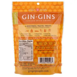 The Ginger People, Gin Gins, имбирные пряные леденцы, сладкий имбирь, 3,5 унции (100 г)