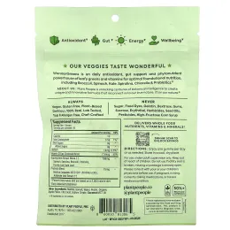 Plant People, Для детей, вегетарианские жевательные мармеладки WonderGreens, зеленое яблоко, 30 жевательных таблеток