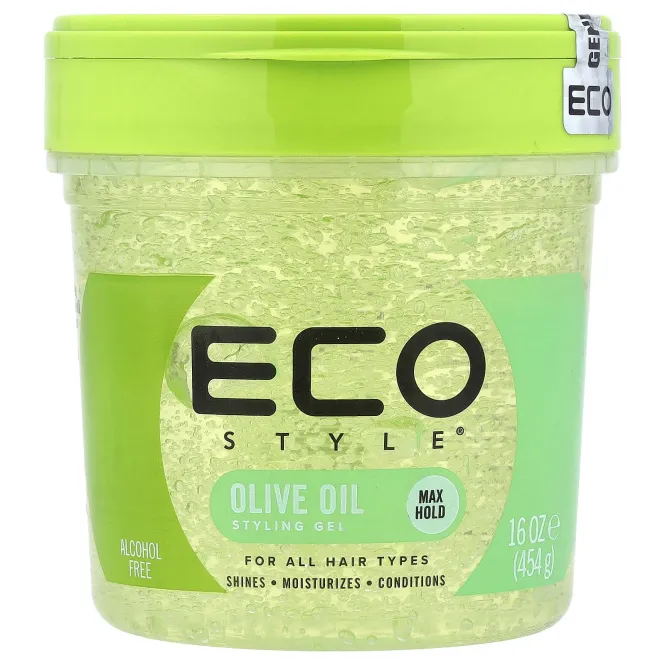 Eco Style, гель для укладки волос, для всех типов волос, оливковое масло, 454 г (16 унций)