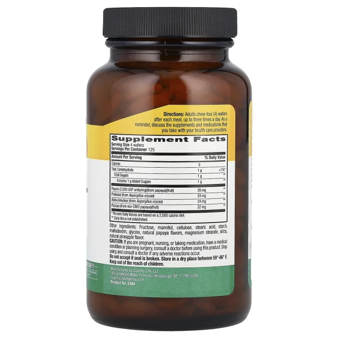 Country Life, Natural, тропическая папайя, 500 пастилок