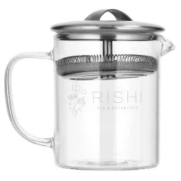 Rishi Tea, Simple Brew ™, заварочный чайник из боросиликатного стекла, 400 мл (13,5 жидк. Унции)