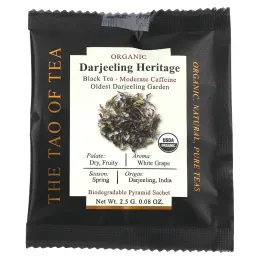 The Tao of Tea, Organic Darjeeling Heritage, черный чай, 15 пакетиков-пирамидок, 37,5 г (1,32 унции)