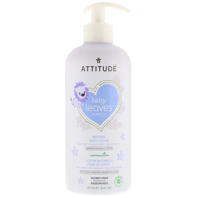 ATTITUDE, Baby Leaves Science, натуральный лосьон для тела, миндальное молоко, 473 мл
