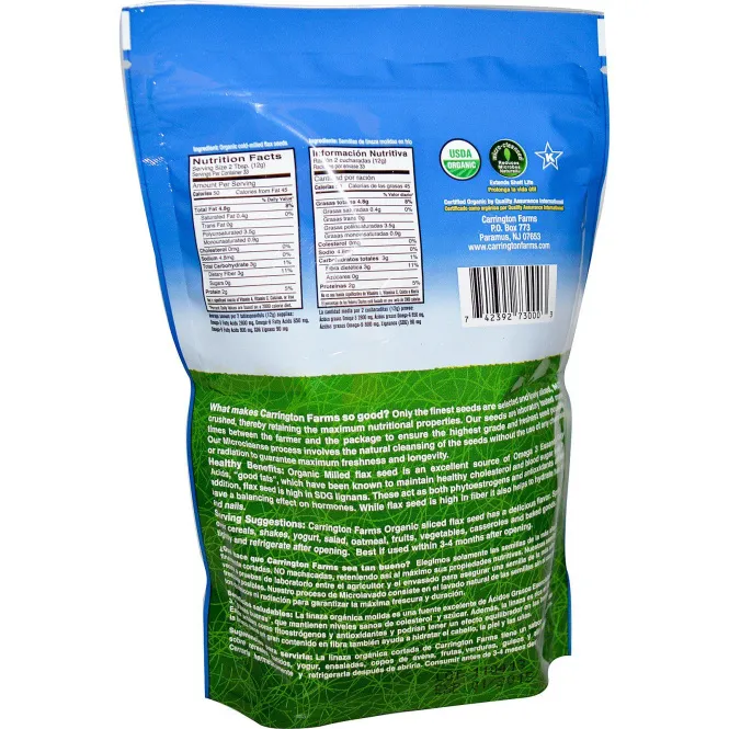 Carrington Farms, Органические шлифованные семена льна, 396 г (14 унций)