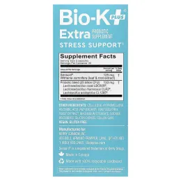 Bio-K+, дополнительная добавка с пробиотиком, для борьбы со стрессом с Sensoril®, 60 капсул