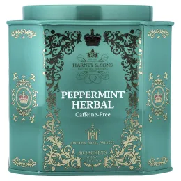 Harney & Sons, травяной чай с перечной мятой, без кофеина, 30 пакетиков, 60 г (2,11 унции)