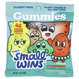 Enjoy Small Wins, жевательные таблетки, классический набор, персик, клубника, зеленое яблоко, арбуз, лайм, 6 пакетиков по 50 г (1,8 унции)