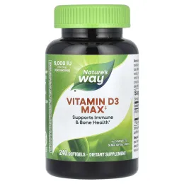 Nature's Way, Витамин D3, 5000 МЕ, 240 гелевых капсул
