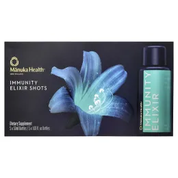 Manuka Health, Immunity Elixir Shot, 5 флаконов по 50 мл (1,69 жидк. унции)