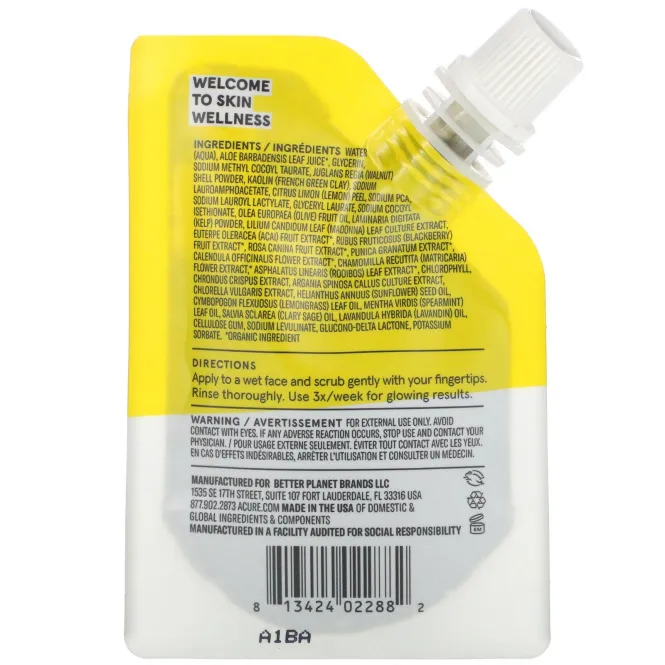 Acure, осветляющий скраб для лица, 20 мл (0,67 жидк. унции)