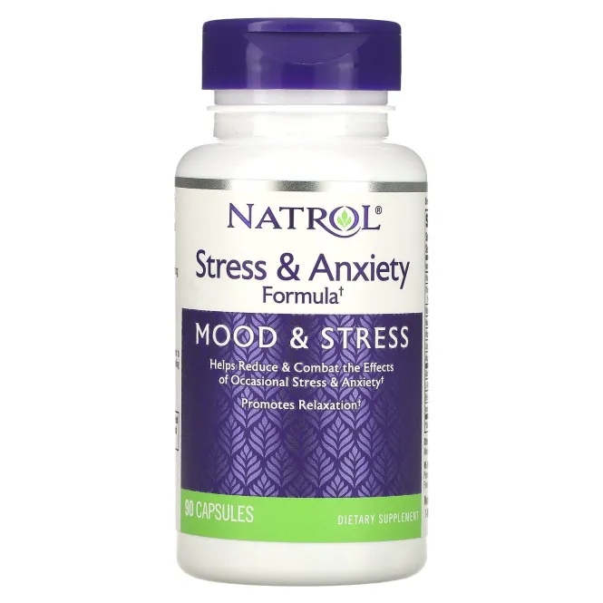Natrol, Формула для борьбы со стрессом и беспокойством, настроение и стресс, 90 капсул