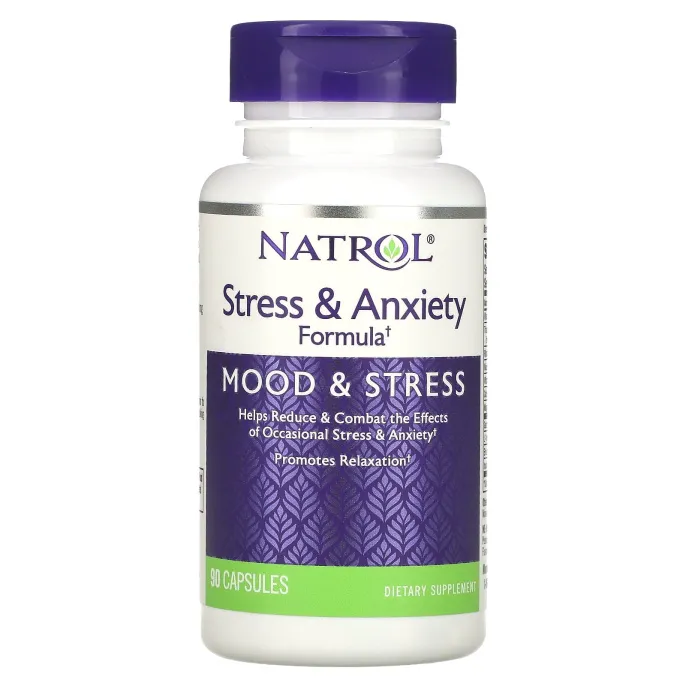 Natrol, Формула для борьбы со стрессом и беспокойством, настроение и стресс, 90 капсул