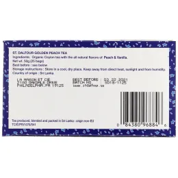 St. Dalfour, Натуральный чай из золотистых персиков, 25 пакетиков, 1.75 унций (50 г)