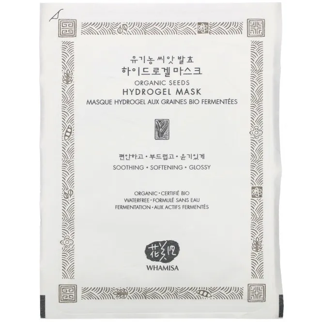 Whamisa, Organic Seeds, Hydrogel Mask, 1 Sheet