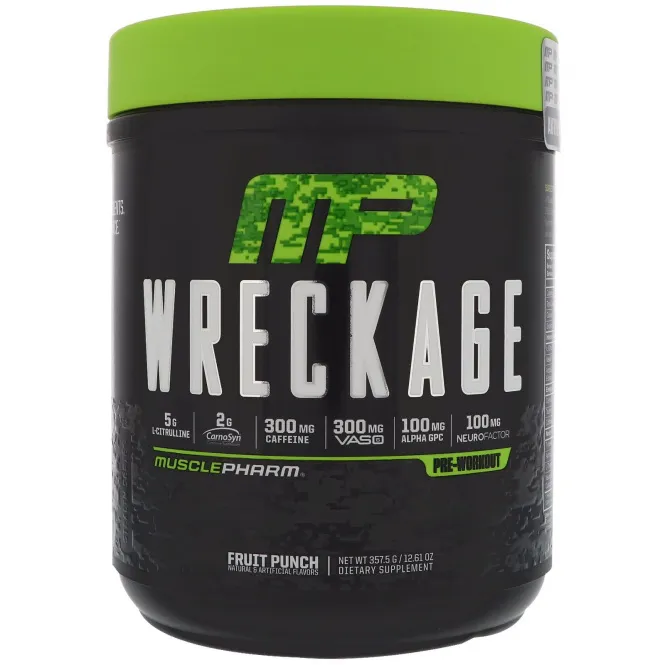MusclePharm, Wreckage Pre-Workout, Fruit Punch, 12.61 oz (357.5 g )