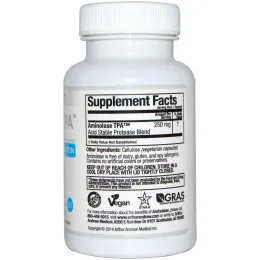 Arthur Andrew Medical, ТФК Аминолаза, для полного усвоения протеина, 250 мг, 30 капсул