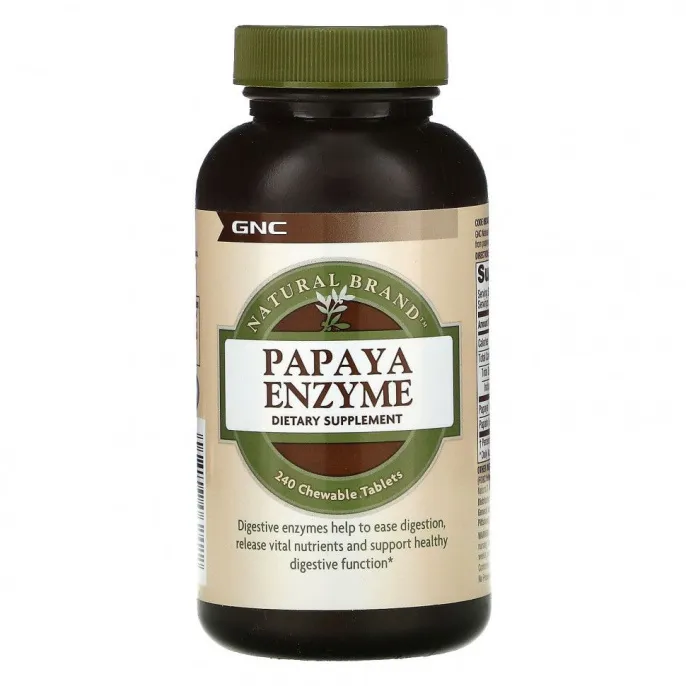 GNC Natural Brand, Papaya Enzyme, 240 Chewable Tablets