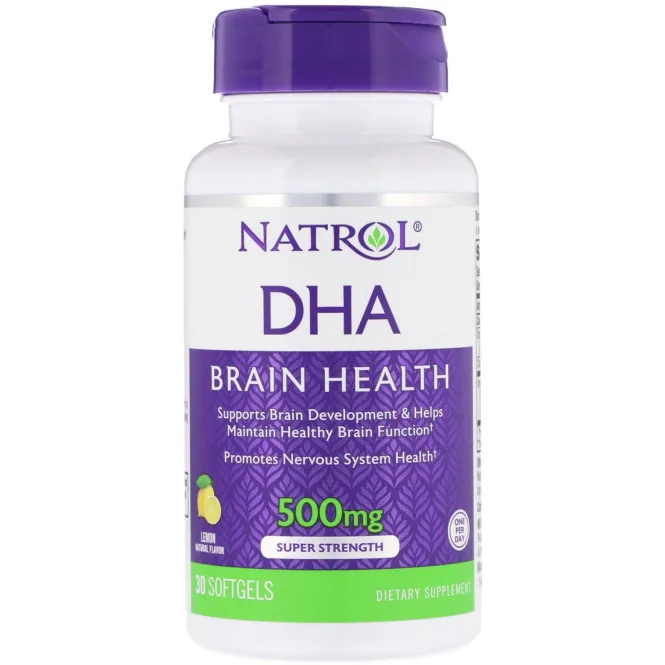 Natrol, DHA, Brain Health, Lemon, 500 mg, 30 Softgels