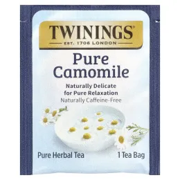 Twinings, травяной чай, чистая ромашка, без кофеина, 25 чайных пакетиков, 37 г (1,32 унции)