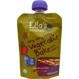 Ella's Kitchen, Очень-очень вкусные печеные овощи с чечевицей, 4,5 унции (127 г)
