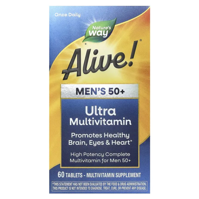 Nature's Way, Alive!®, полный мультивитаминный комплекс для мужчин старше 50 лет, 60 таблеток