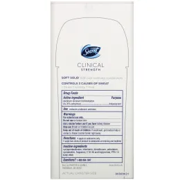 Secret, Clinical Strength, Antiperspirant/Deodorant, Soft Solid, Waterproof, 2.6 oz (73 g)